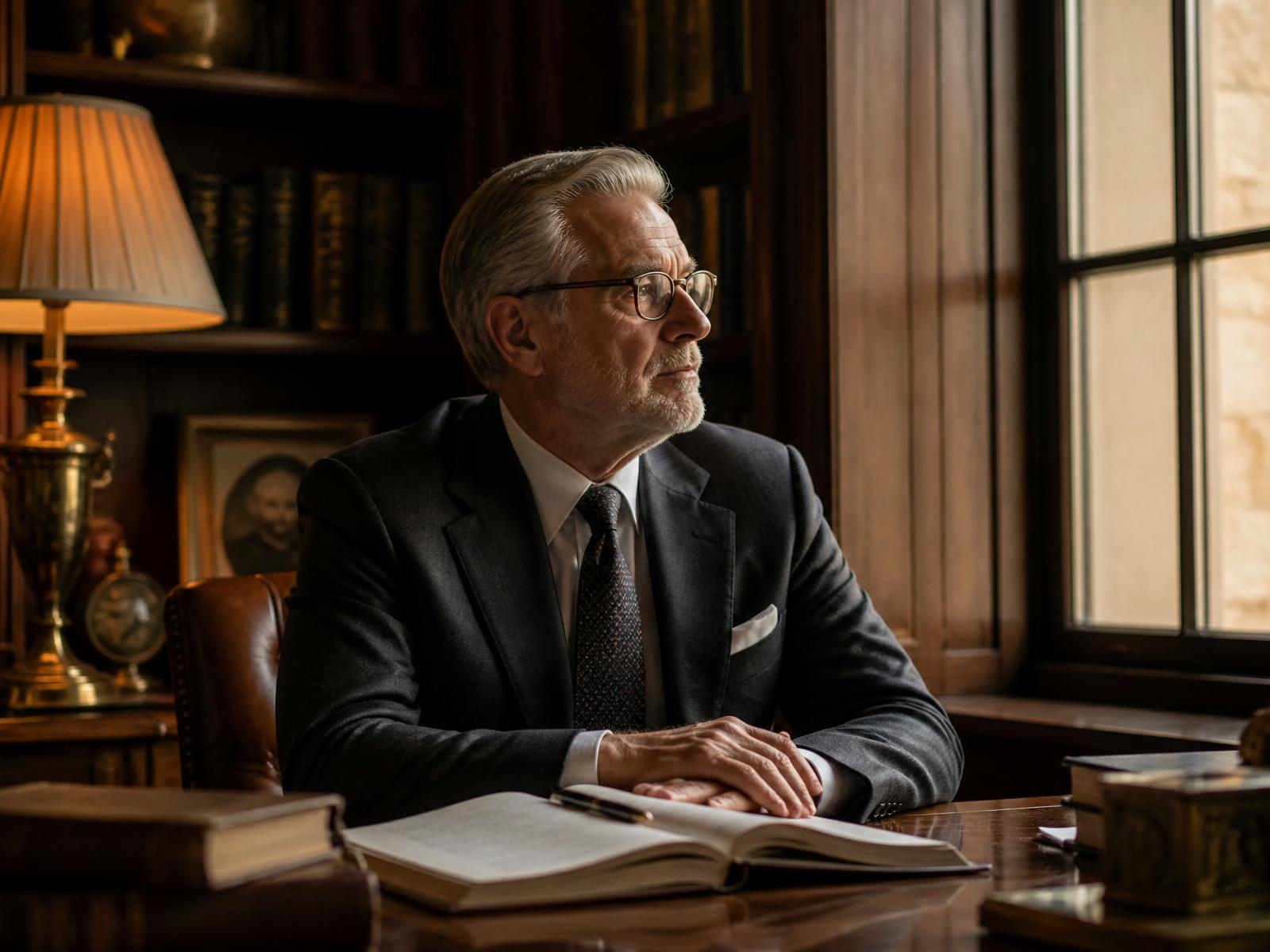 A senior CPA in a private office